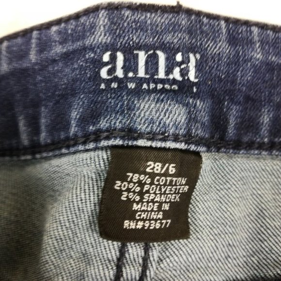 A.N.A. Womens Jeans Skinny Blue Denim Medium Wash‎ Low Rise Stretch 6 - Picture 11 of 12
